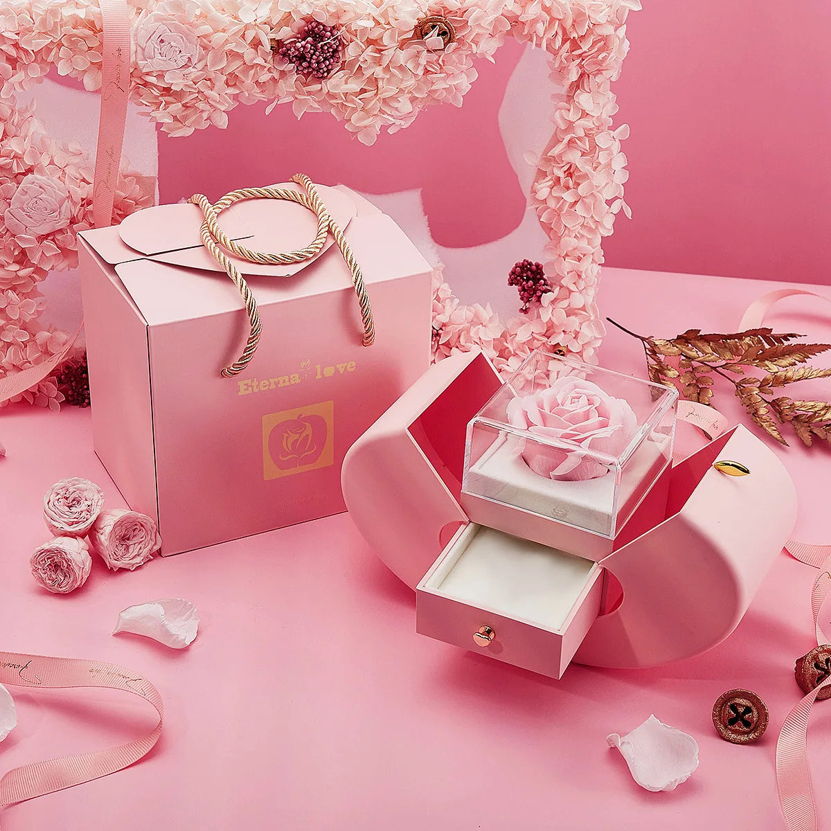 Apple Shape With Eternal Rose Flower