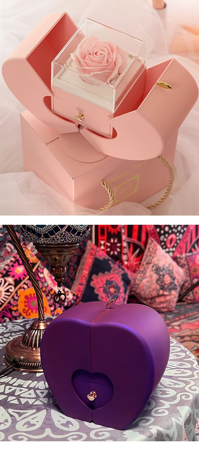 Apple Shape With Eternal Rose Flower