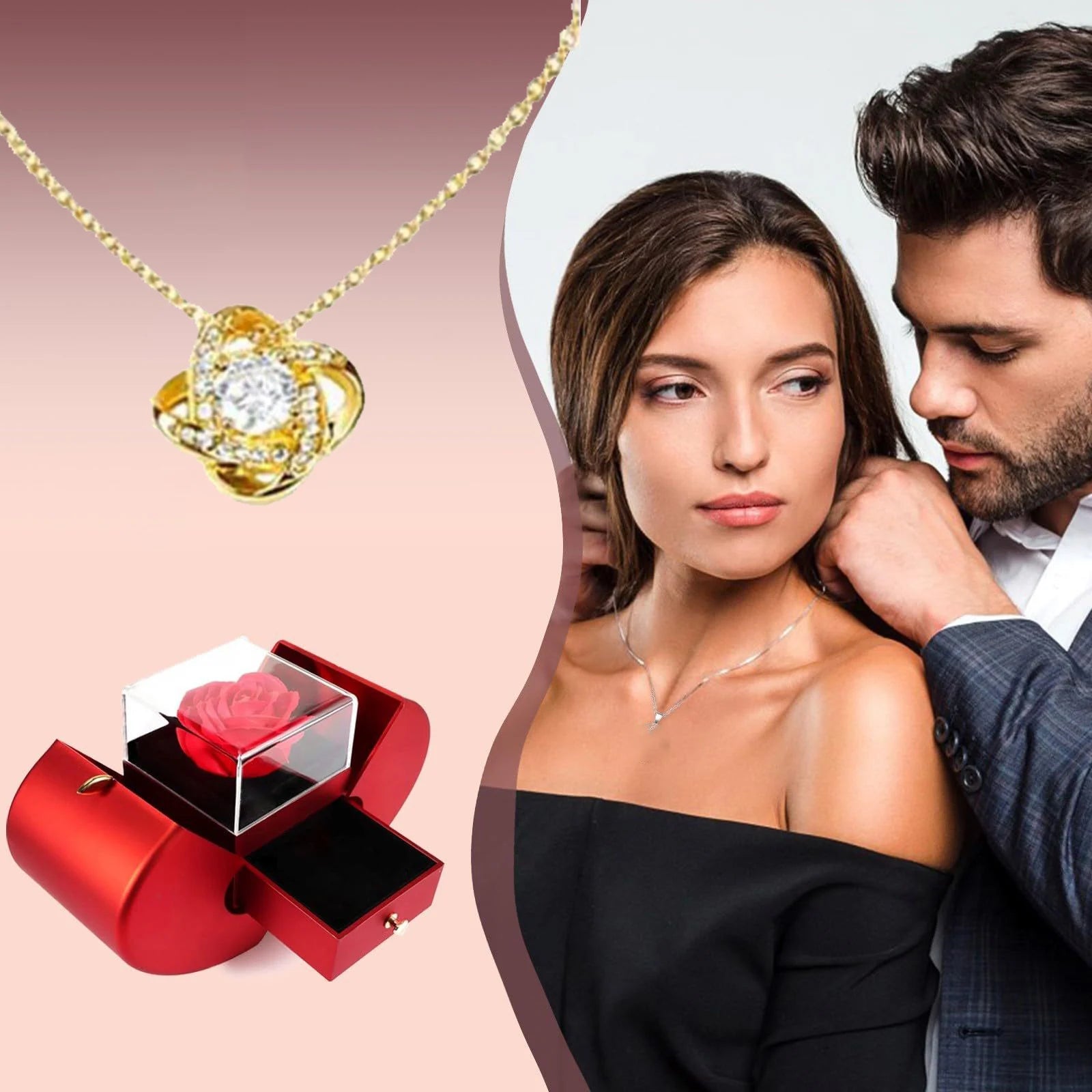 Apple Shape With Eternal Rose Flower