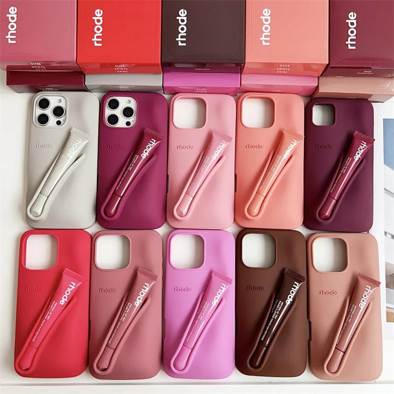 Liquid Silicone Phone Case with Lip Gloss for iPhone