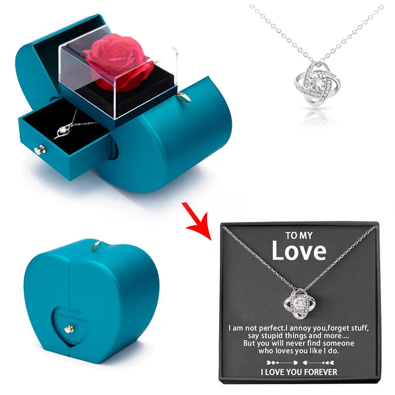 Apple Shape With Eternal Rose Flower