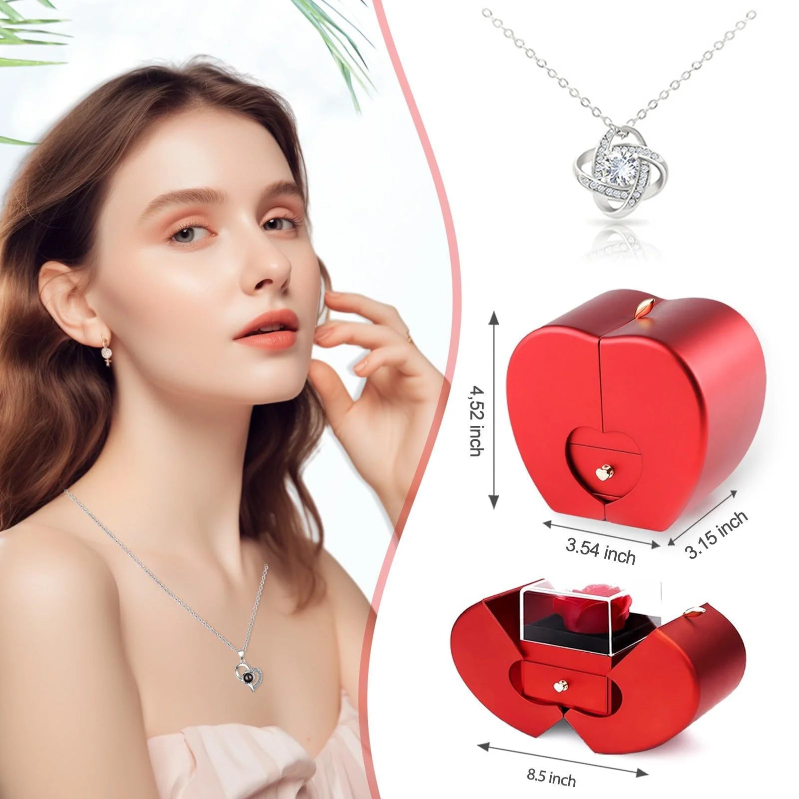 Apple Shape With Eternal Rose Flower