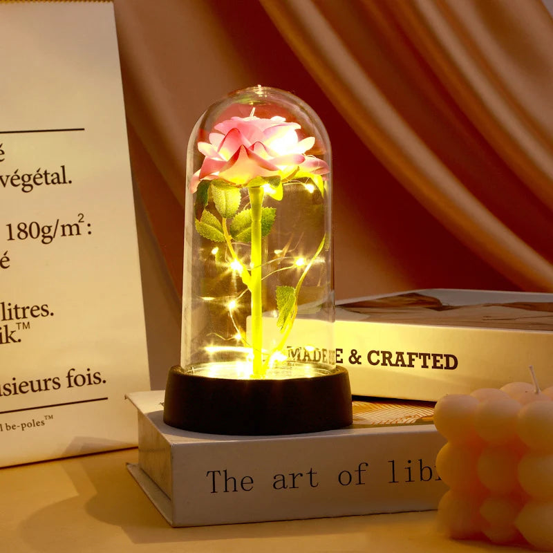 Artificial Rose Flowers Eternal Rose LED Light