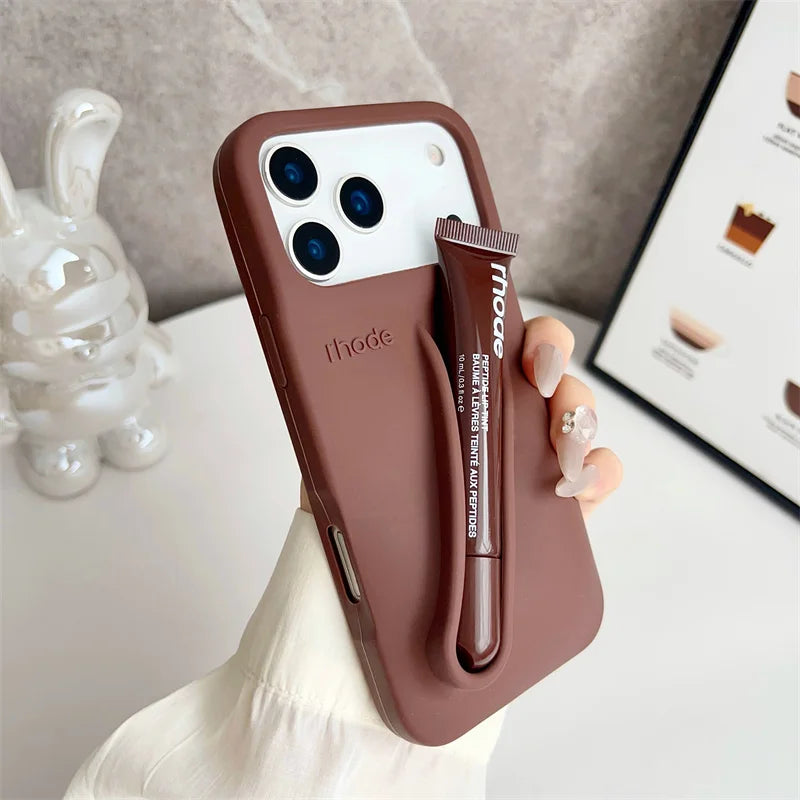 Liquid Silicone Phone Case with Lip Gloss for iPhone