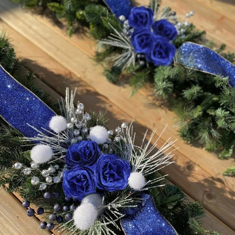 3/5Pcs Glitter Rose Artificial Flowers Bouquet Christmas Valentine's Day