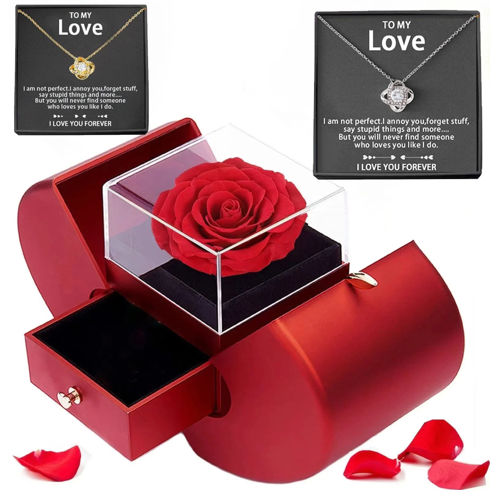 Apple Shape With Eternal Rose Flower