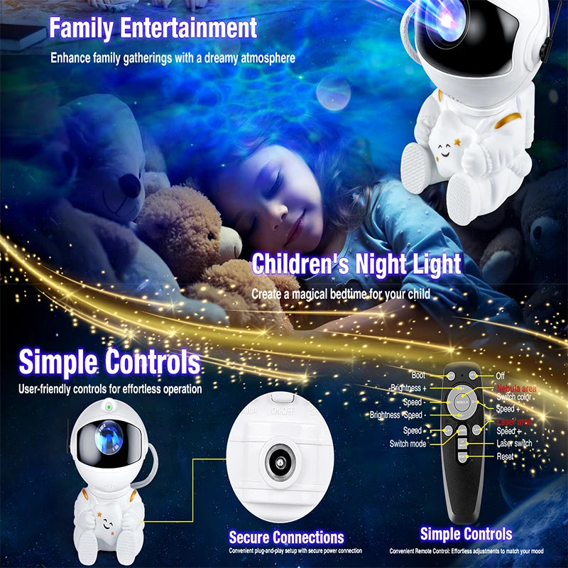 Astronaut Galaxy Projector Night Light
