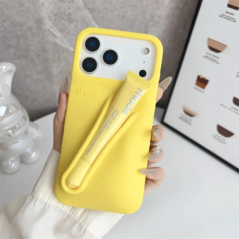 Liquid Silicone Phone Case with Lip Gloss for iPhone